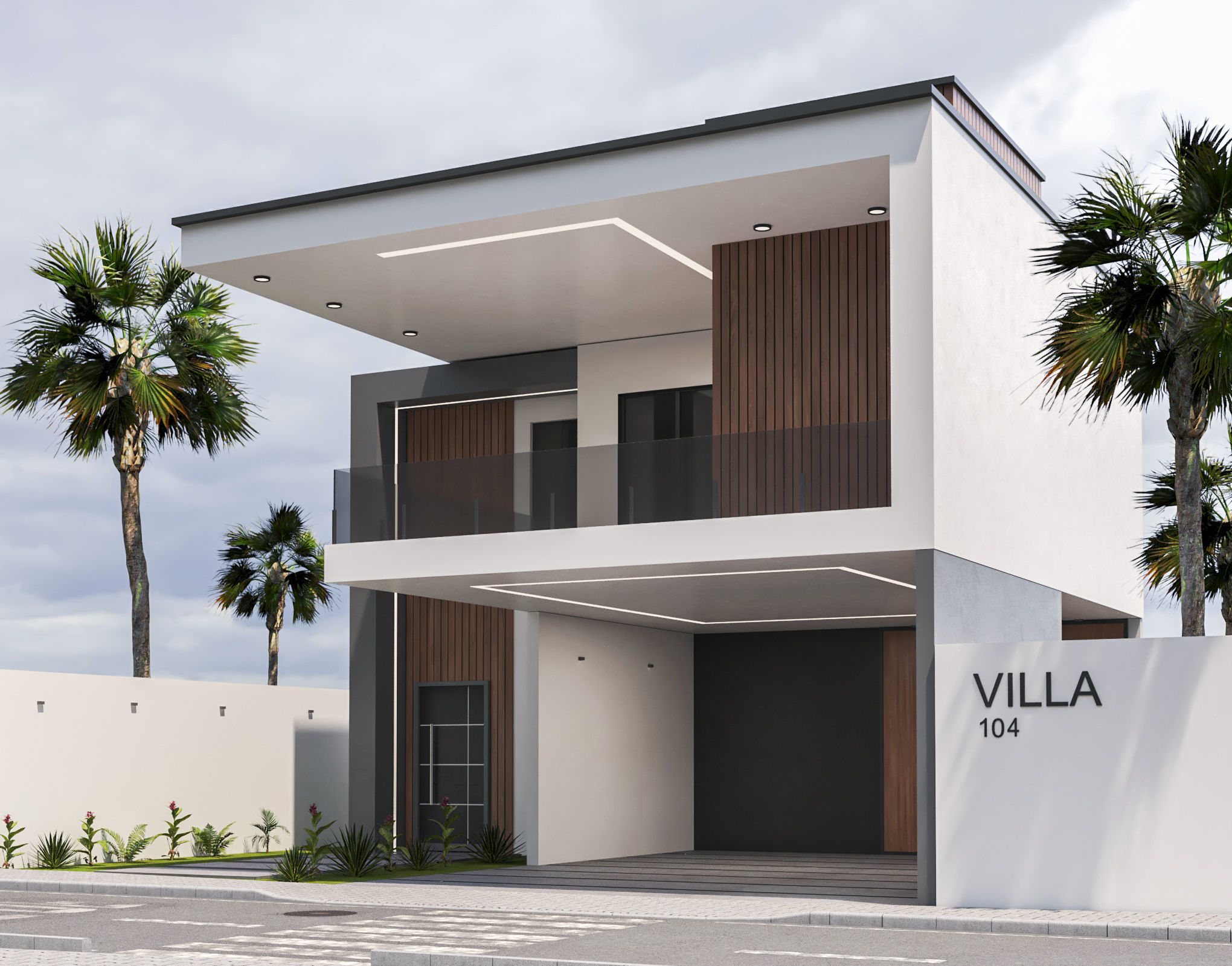 Villa house design - duplex    4 MODELS 3D Model Collection_46