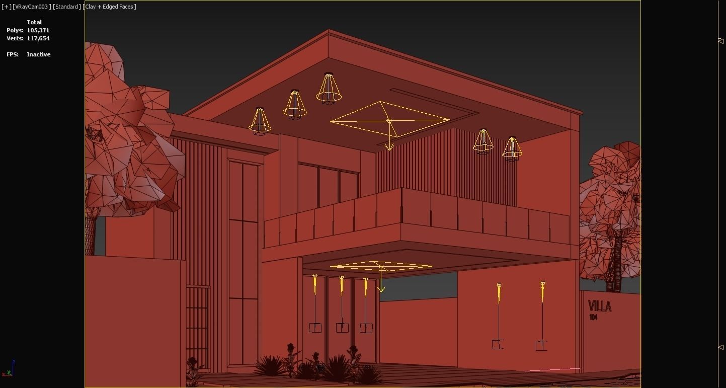 Villa house design - duplex    4 MODELS 3D Model Collection_35