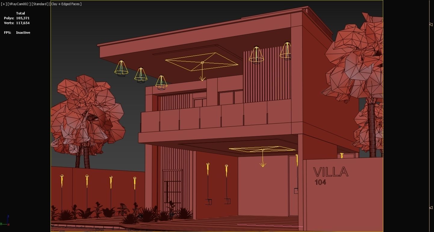 Villa house design - duplex    4 MODELS 3D Model Collection_36