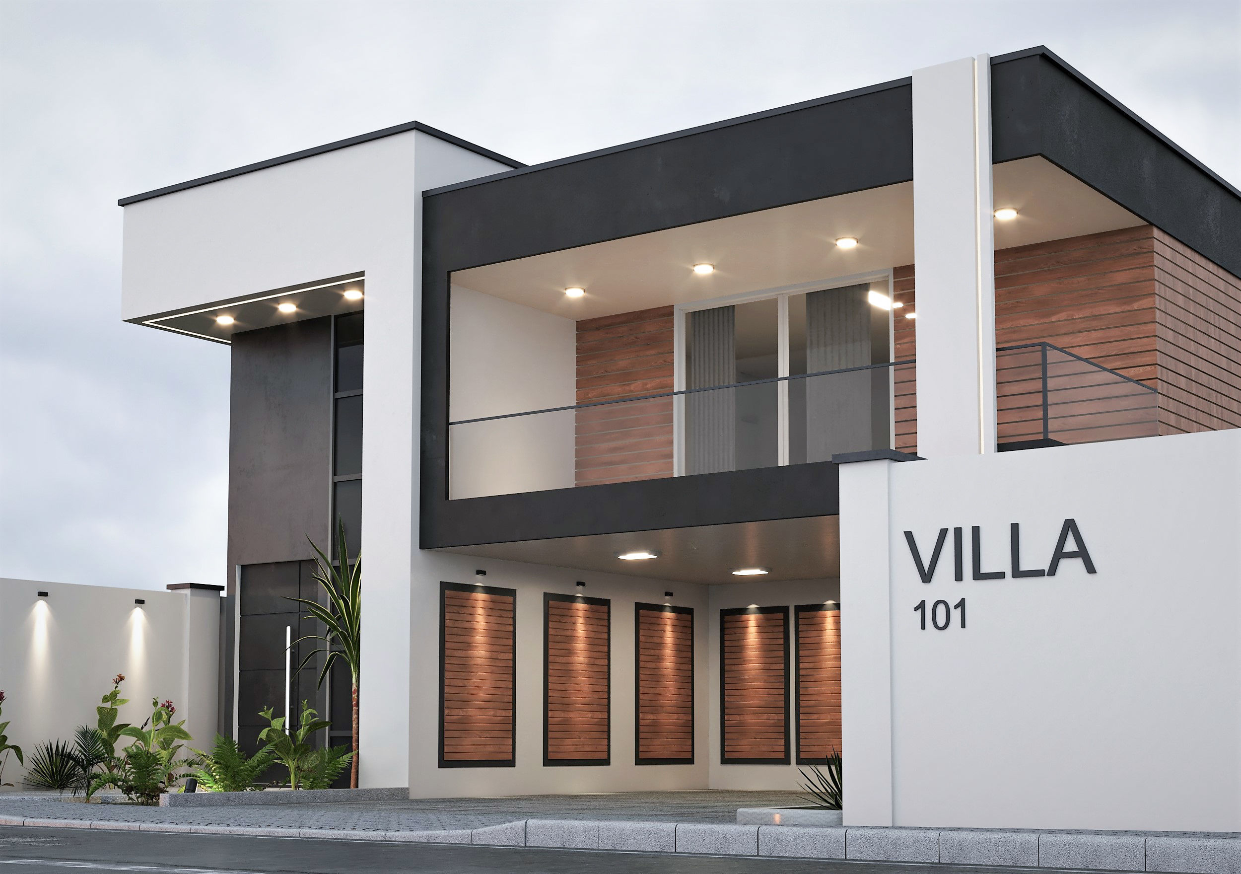 Villa house design - duplex    4 MODELS 3D Model Collection_9