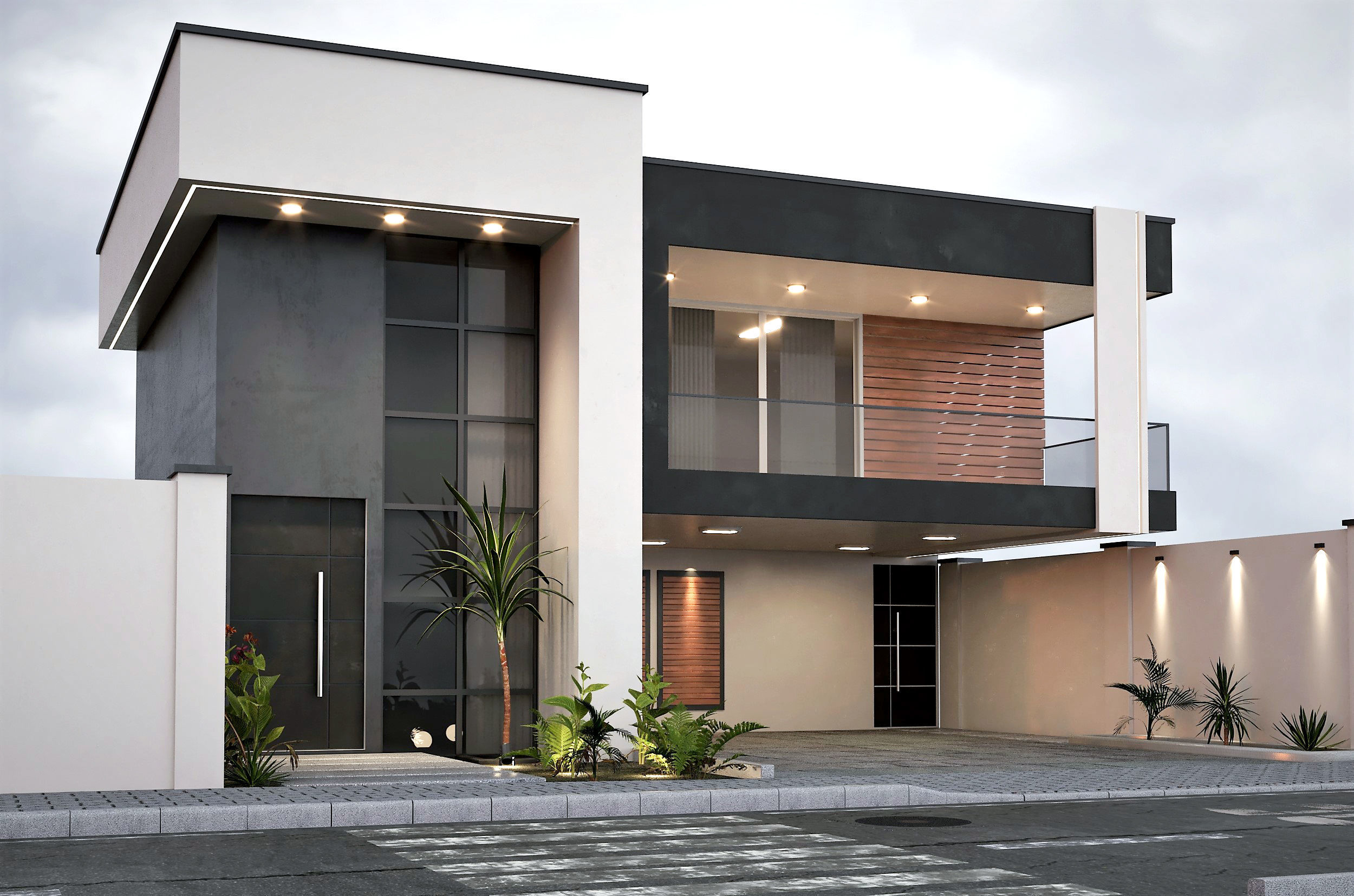 Villa house design - duplex    4 MODELS 3D Model Collection_10