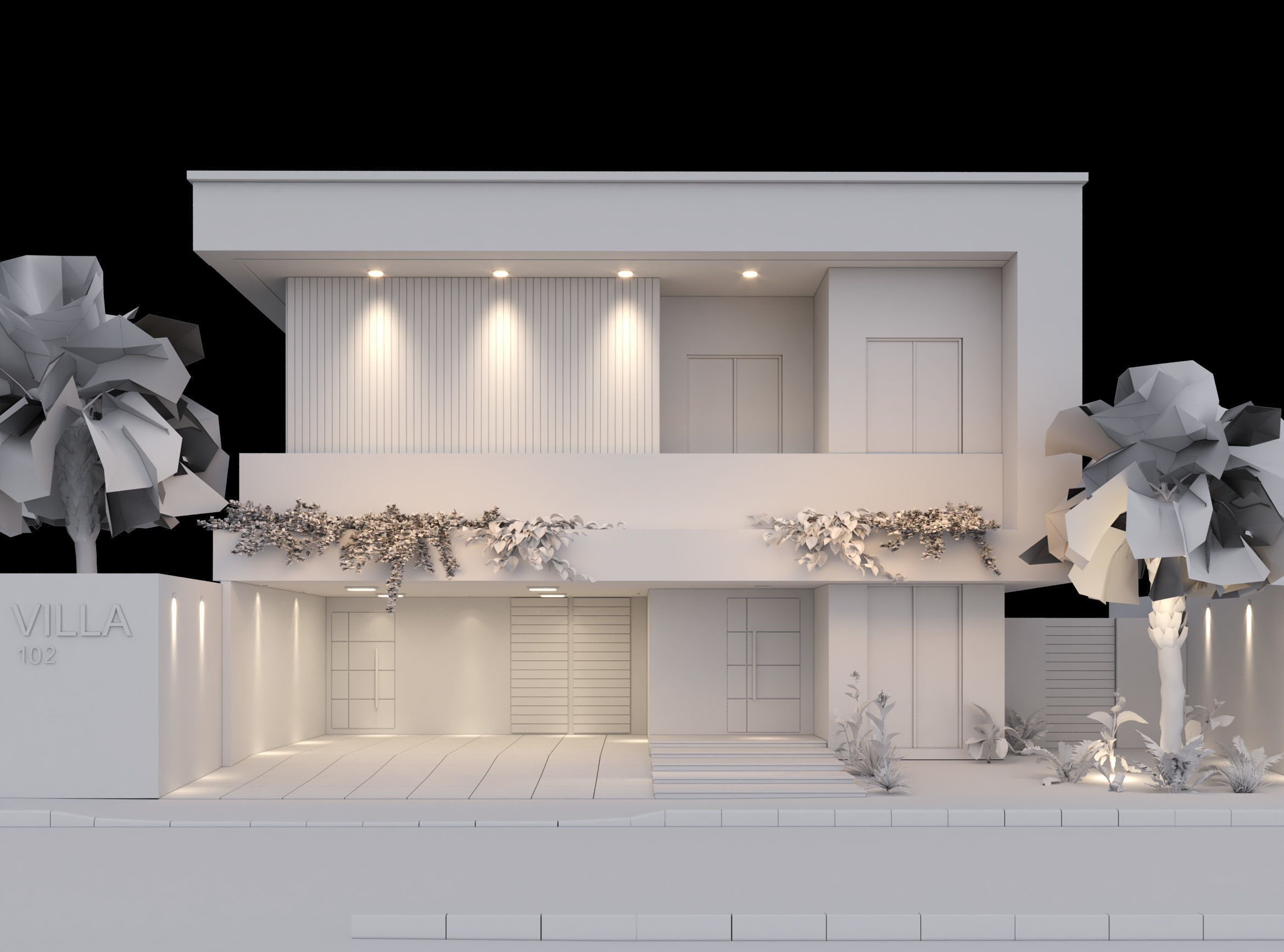 Villa house design - duplex    4 MODELS 3D Model Collection_16