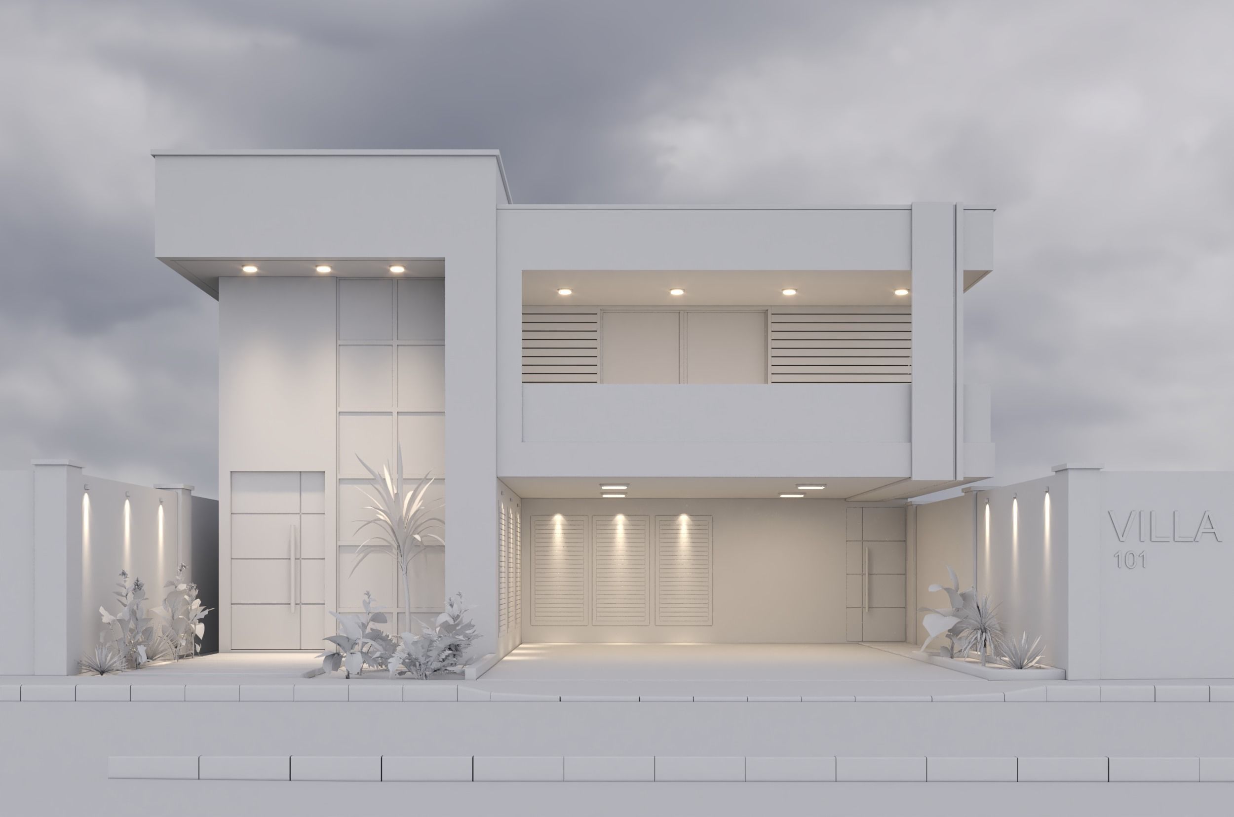 Villa house design - duplex    4 MODELS 3D Model Collection_12