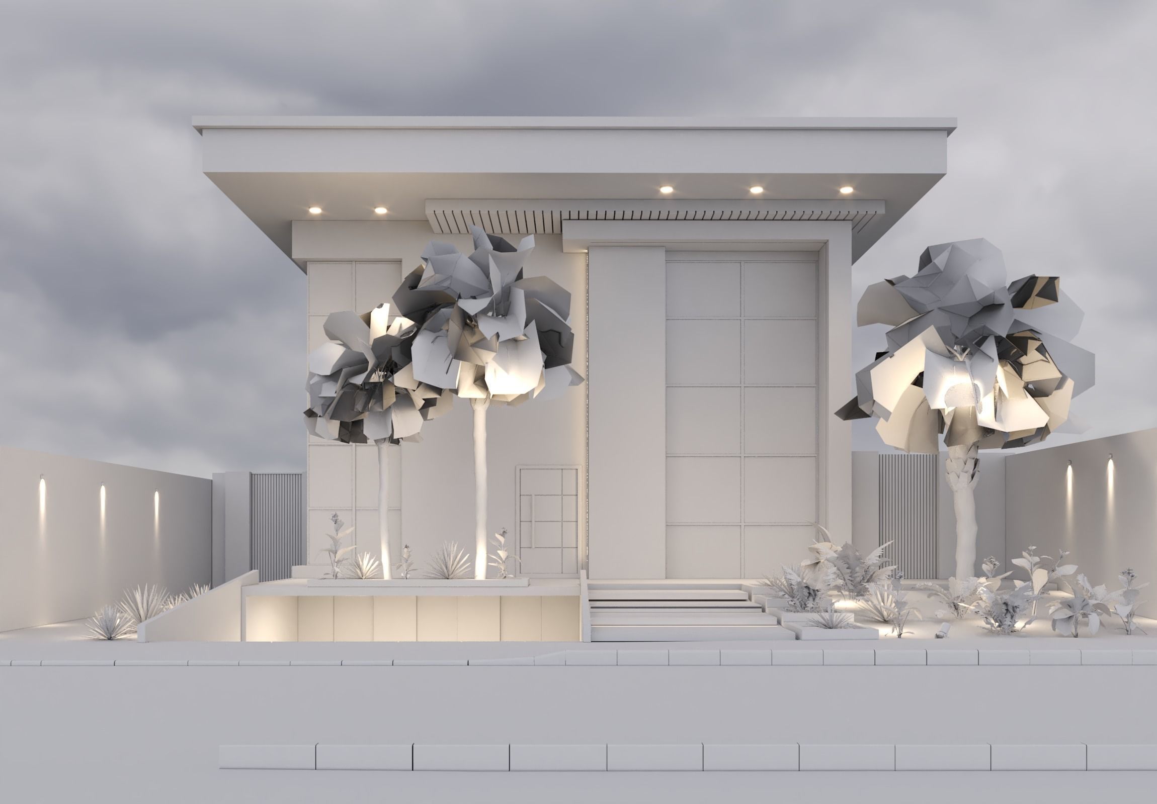 Villa house design - duplex    4 MODELS 3D Model Collection_43