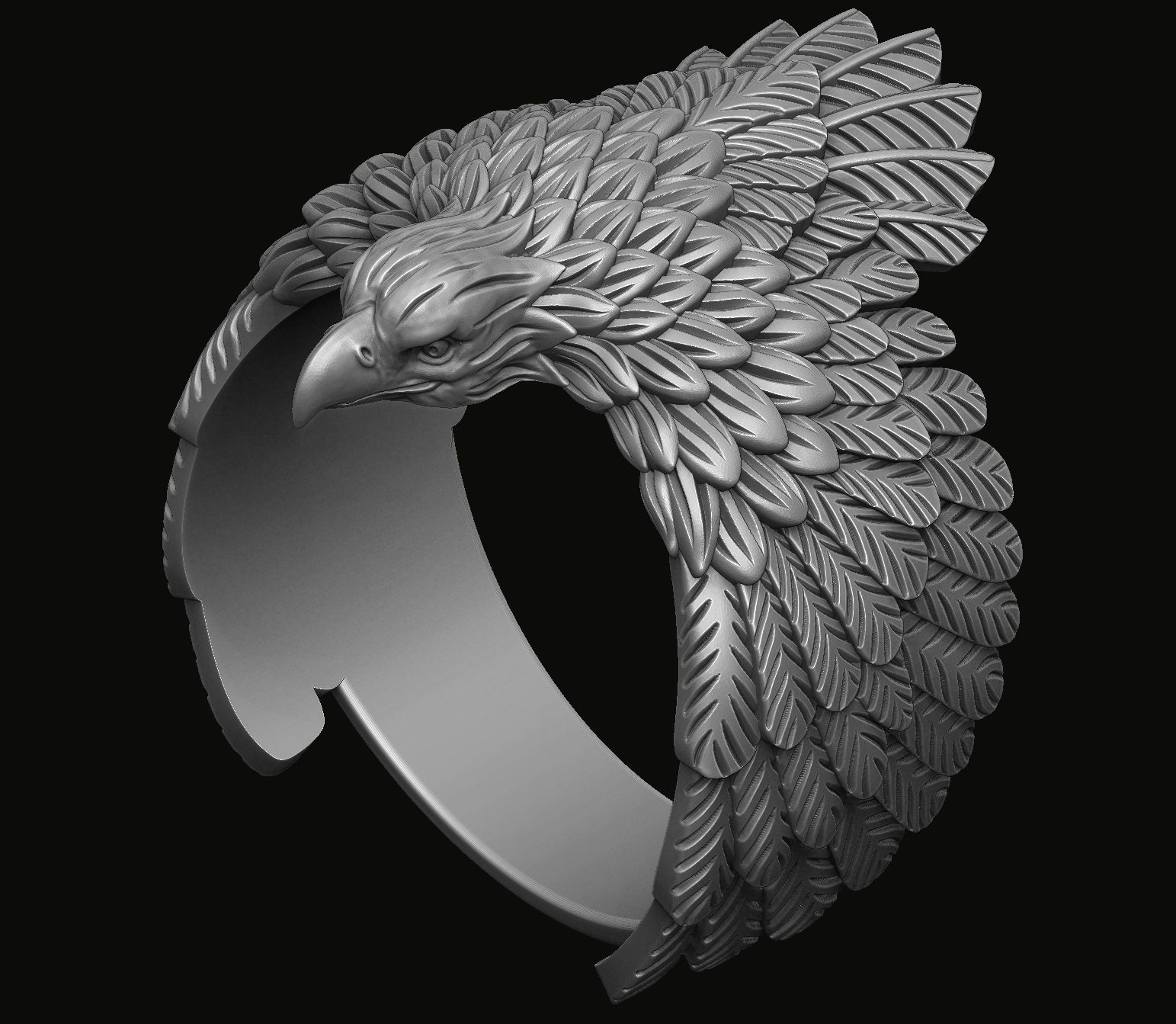 Eagle Ring  3D print model_3