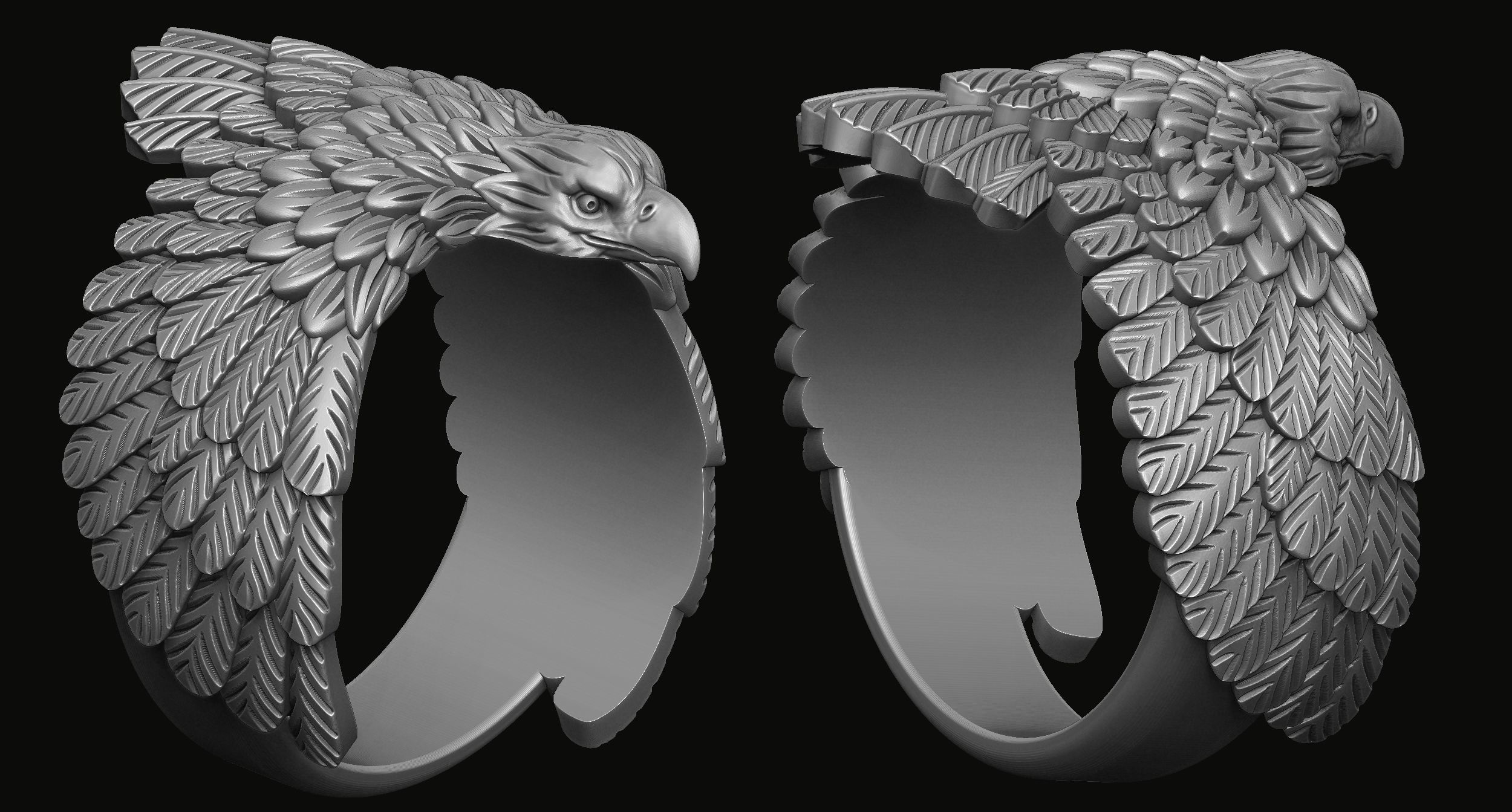 Eagle Ring  3D print model_5