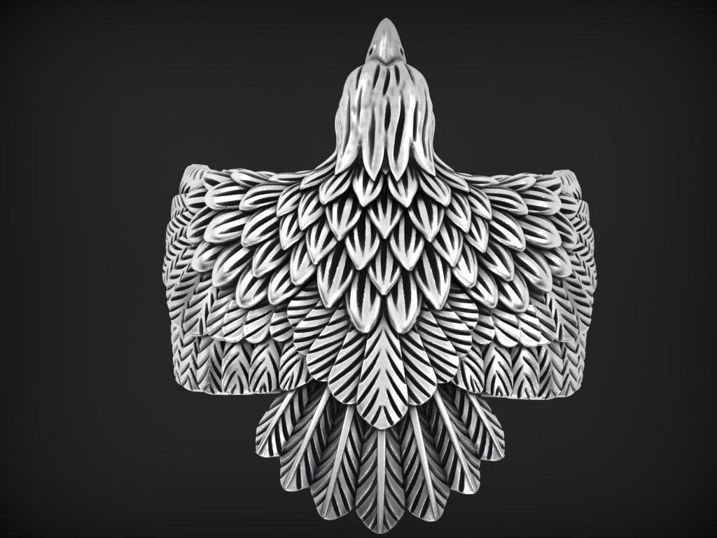 Eagle Ring  3D print model_14