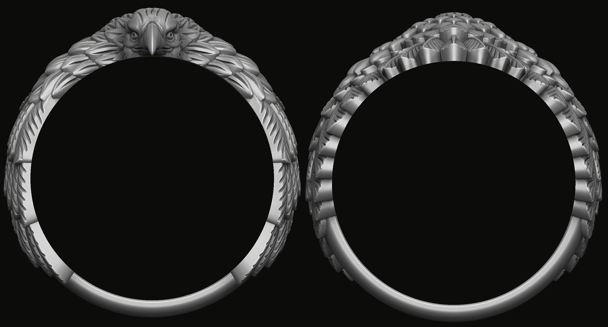 Eagle Ring  3D print model_9