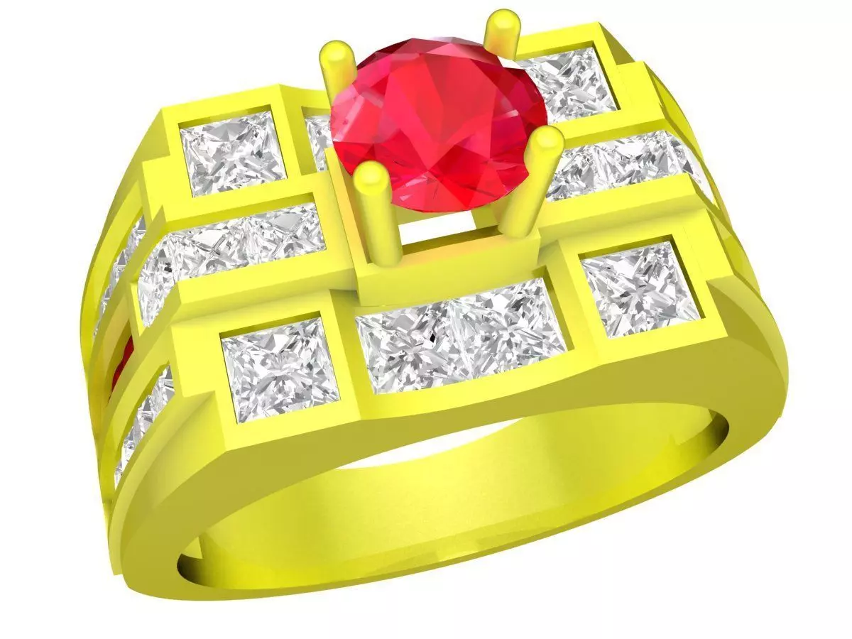 A5079 Luxury Korean Style Businessman Ring 3D print model