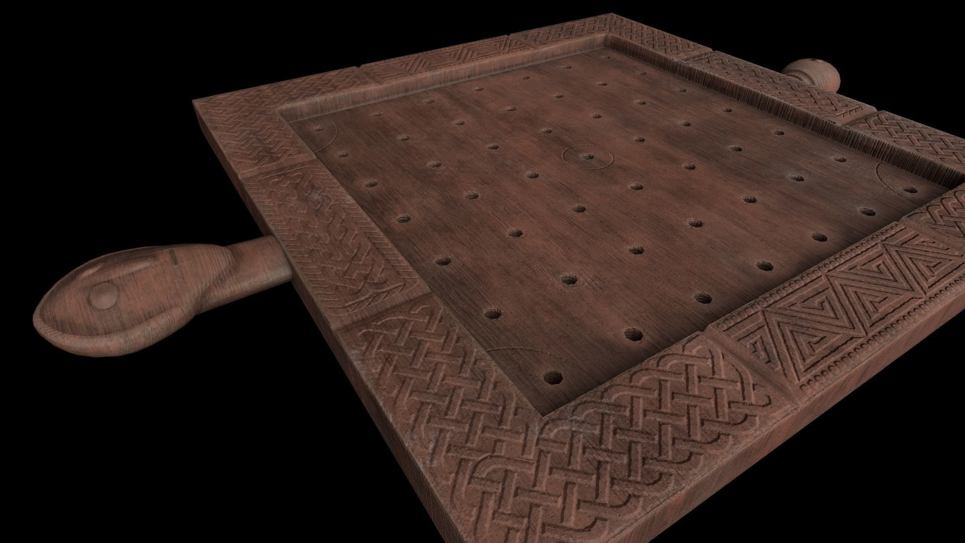 Hnefatafl - Gameready Viking Boardgame models - Holed version Low-poly 3D model_1
