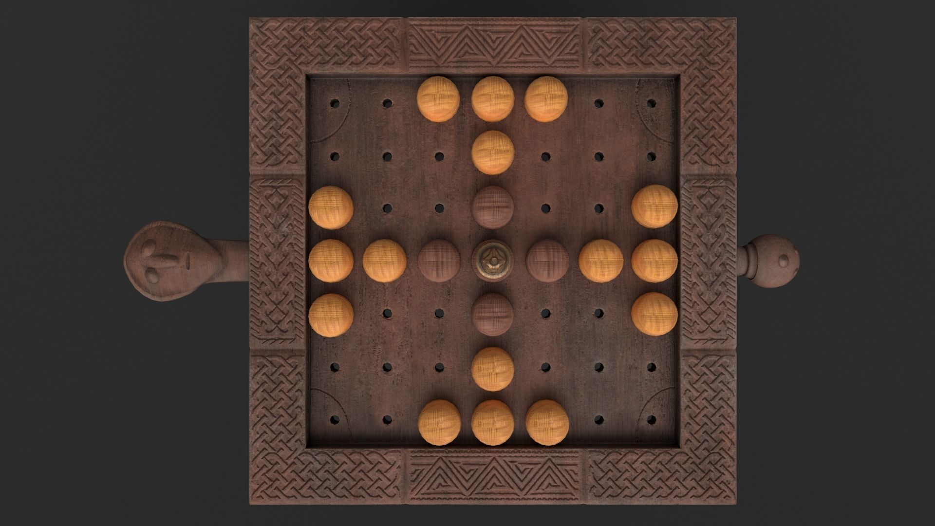 Hnefatafl - Gameready Viking Boardgame models - Holed version Low-poly 3D model_6