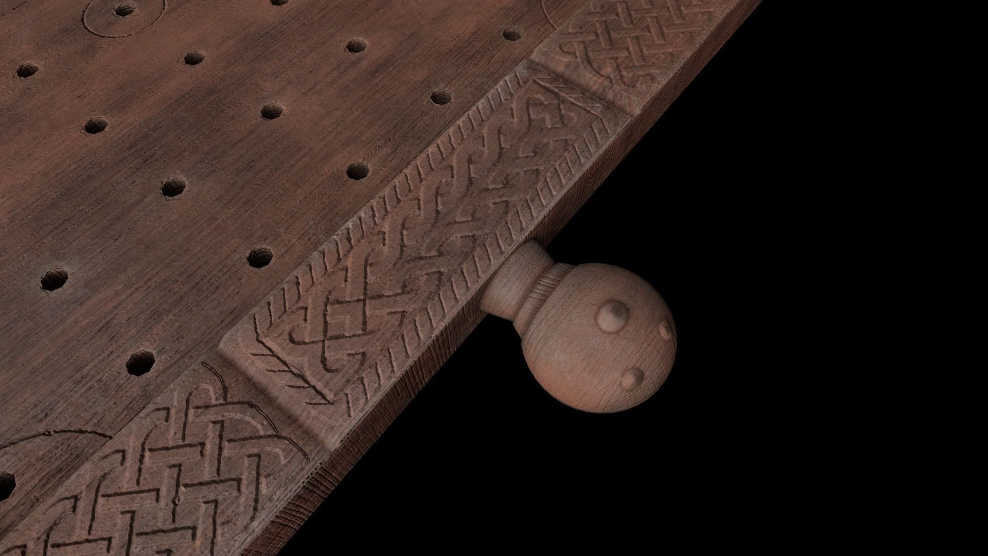 Hnefatafl - Gameready Viking Boardgame models - Holed version Low-poly 3D model_4