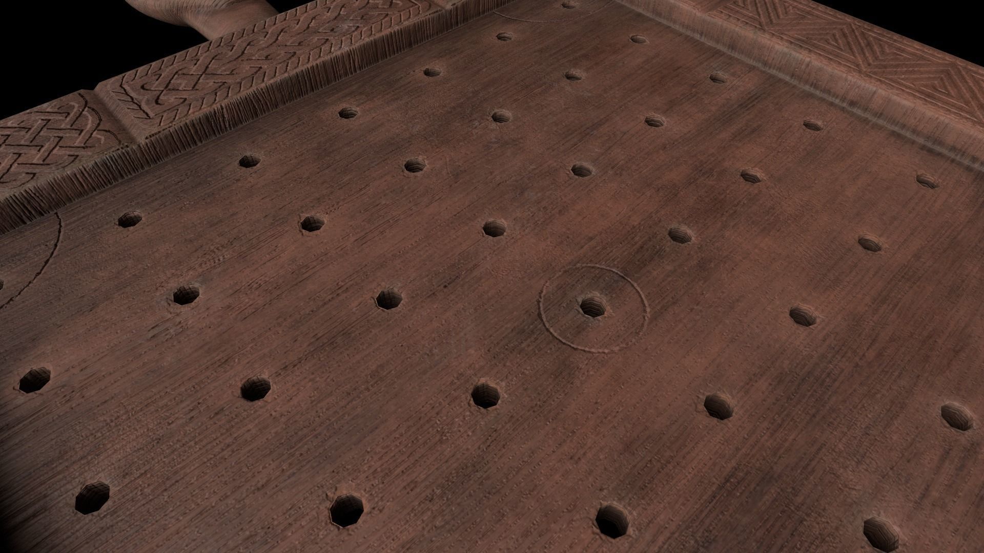 Hnefatafl - Gameready Viking Boardgame models - Holed version Low-poly 3D model_2