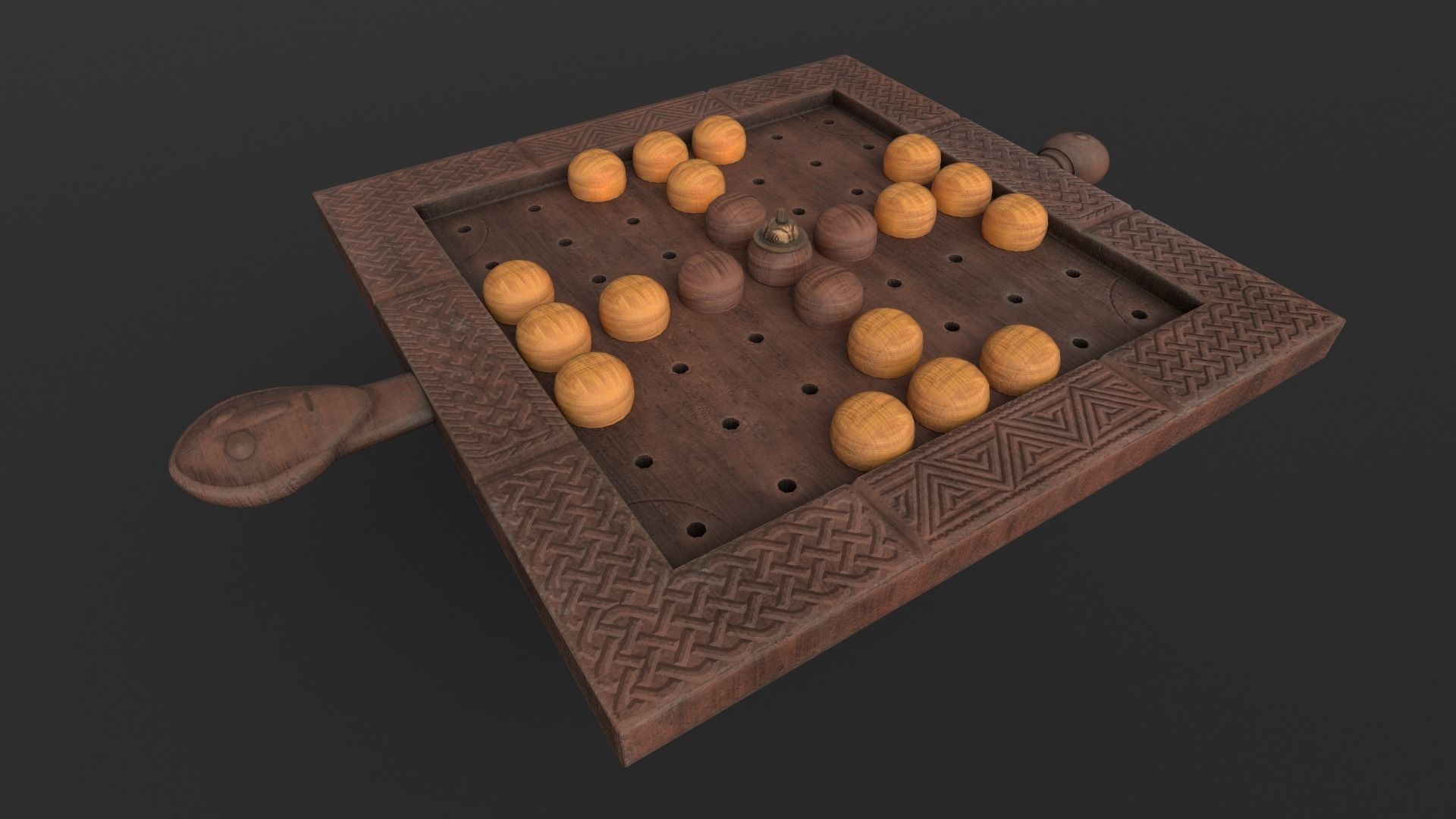 Hnefatafl - Gameready Viking Boardgame models - Holed version Low-poly 3D model_7
