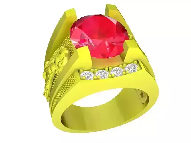 A5082 Fengshui Korean Style Businessman Ring with Horse and 