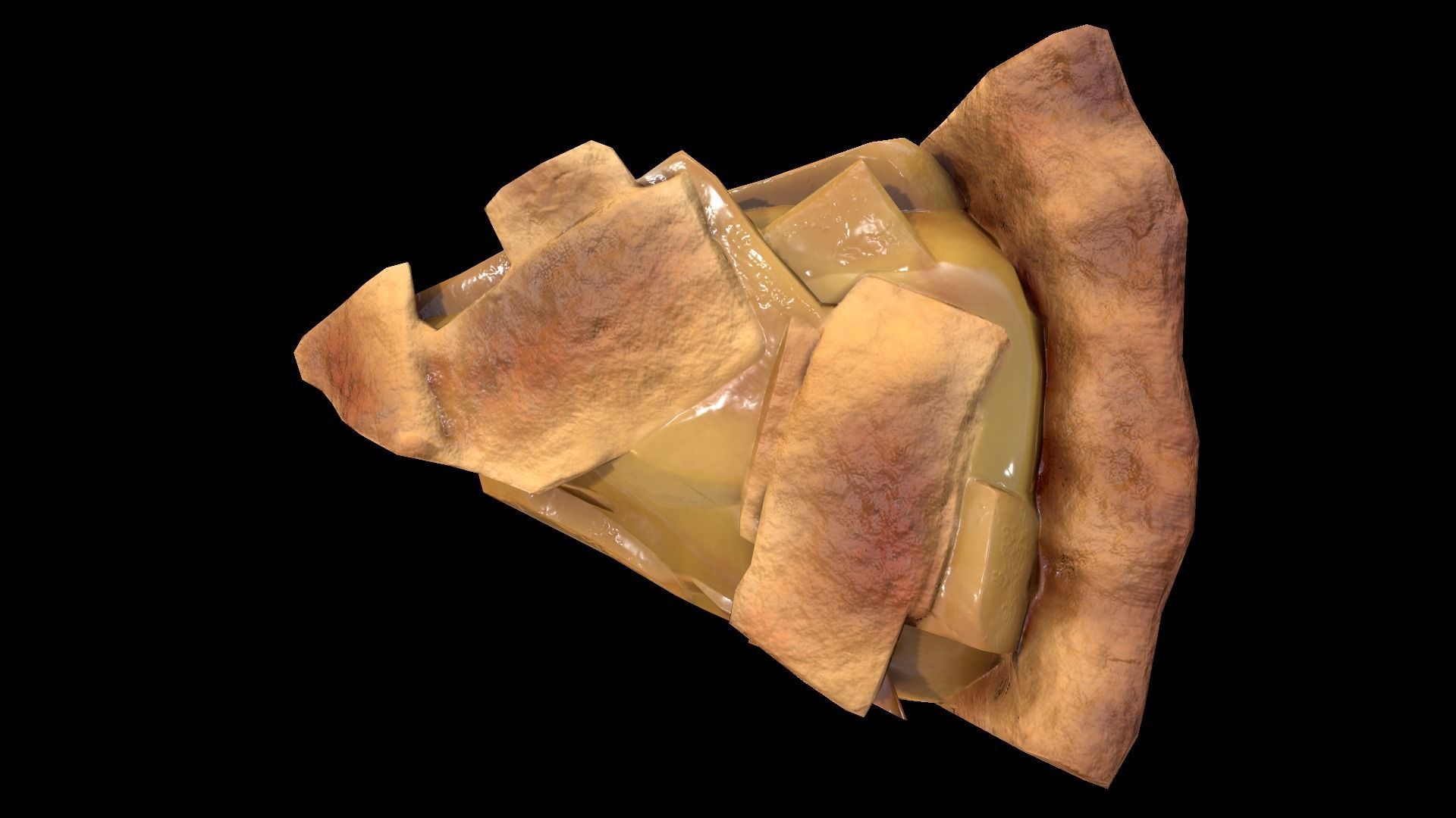 ApplePie Piece Low-poly 3D model_5