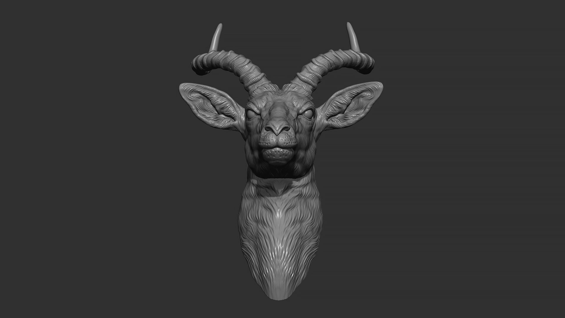 Impala Antelope head gloomy 3D print model_17