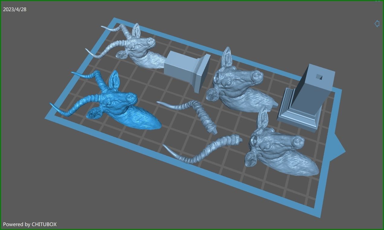 Impala Antelope head gloomy 3D print model_25