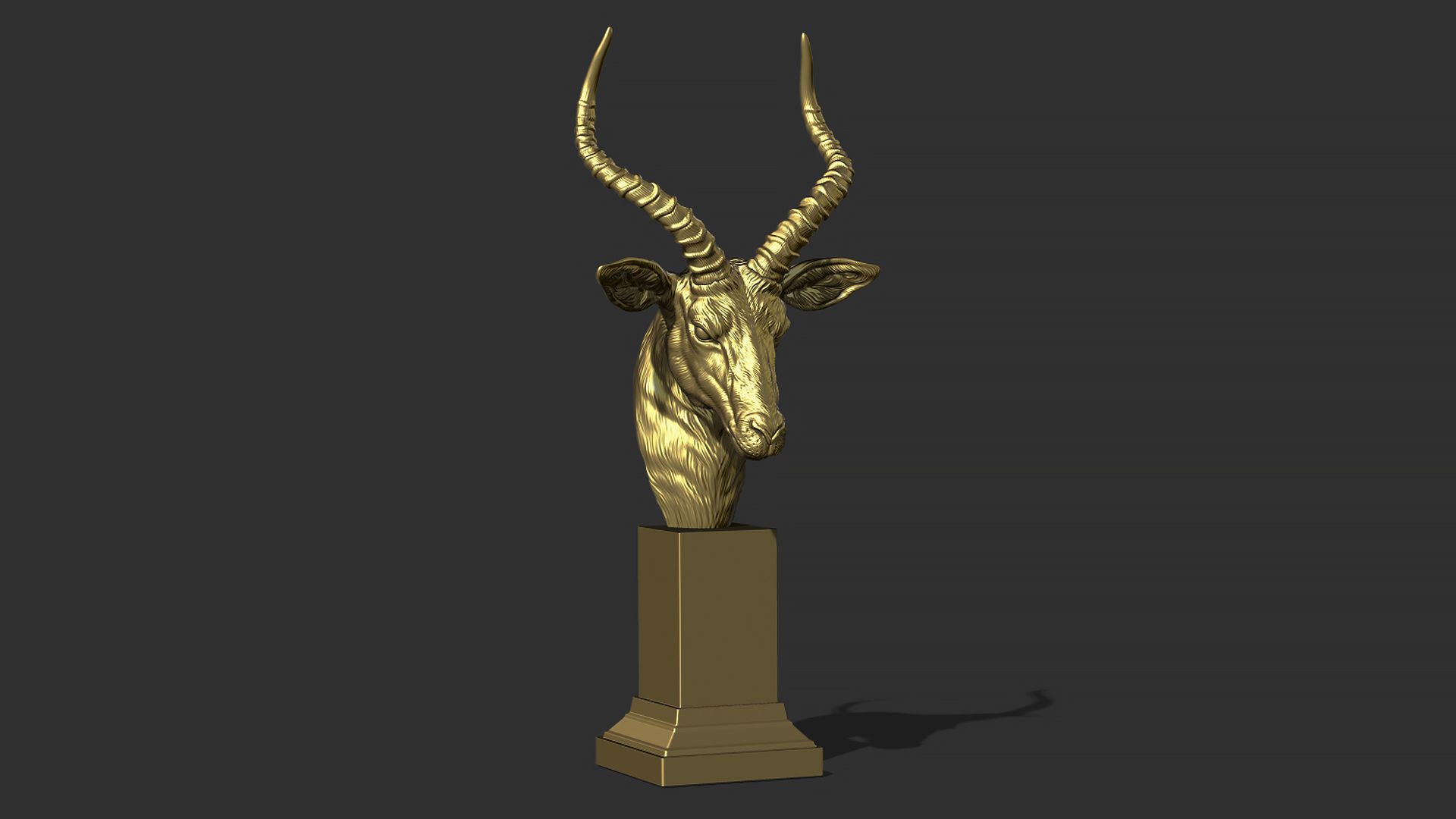 Impala Antelope head gloomy 3D print model_10