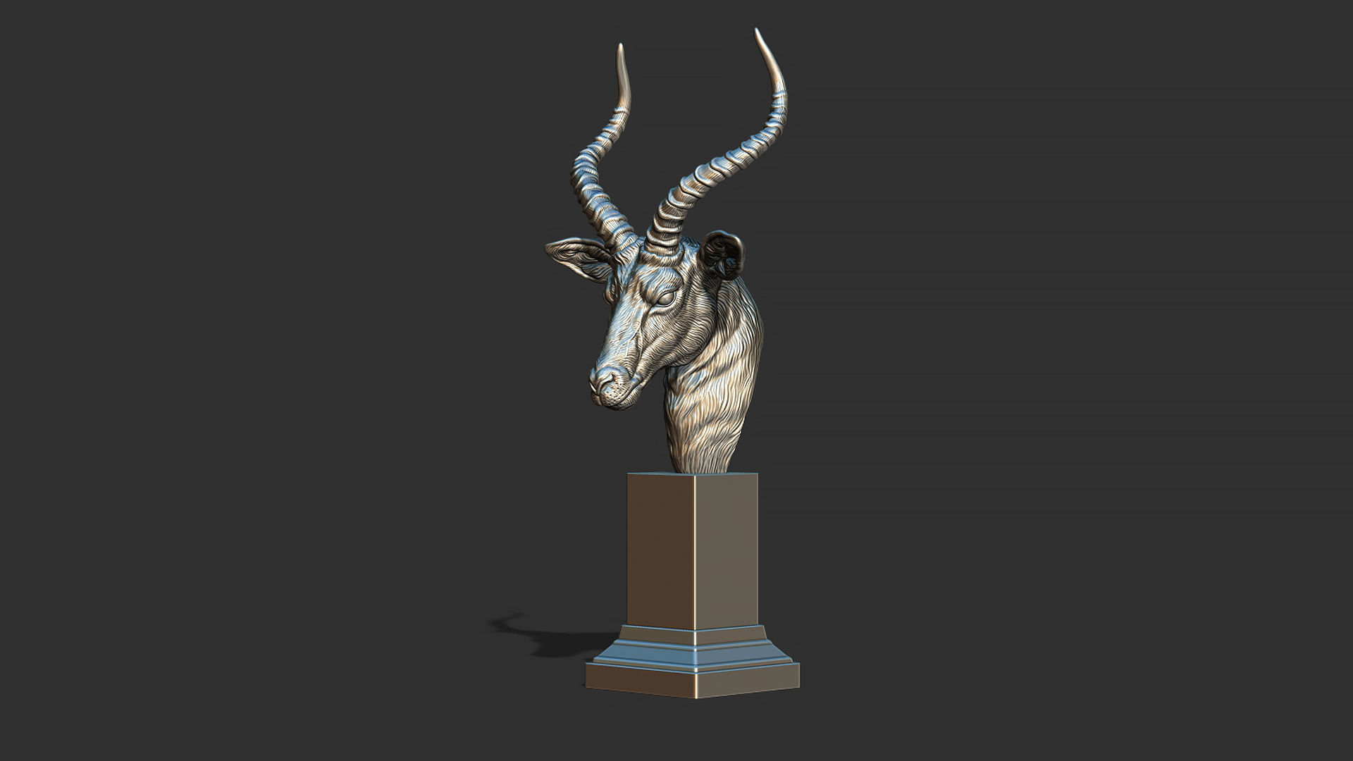 Impala Antelope head gloomy 3D print model_6