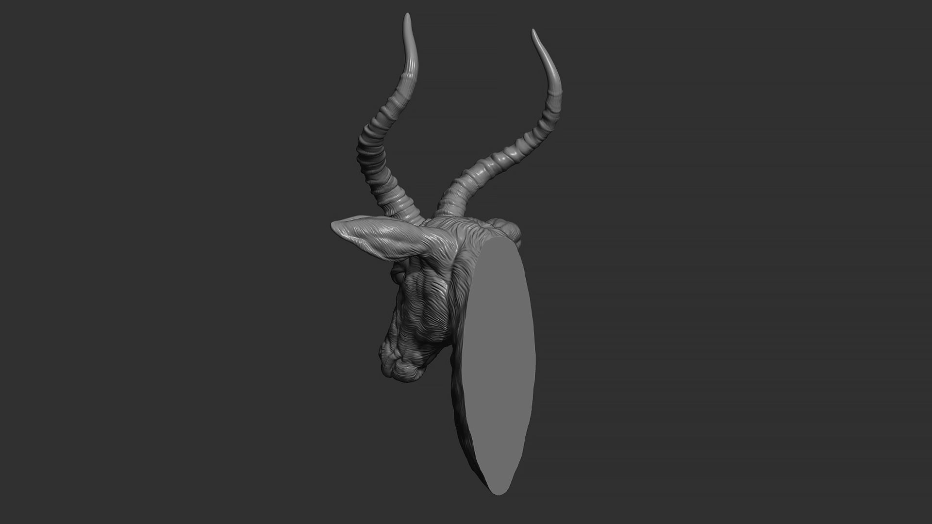Impala Antelope head gloomy 3D print model_16