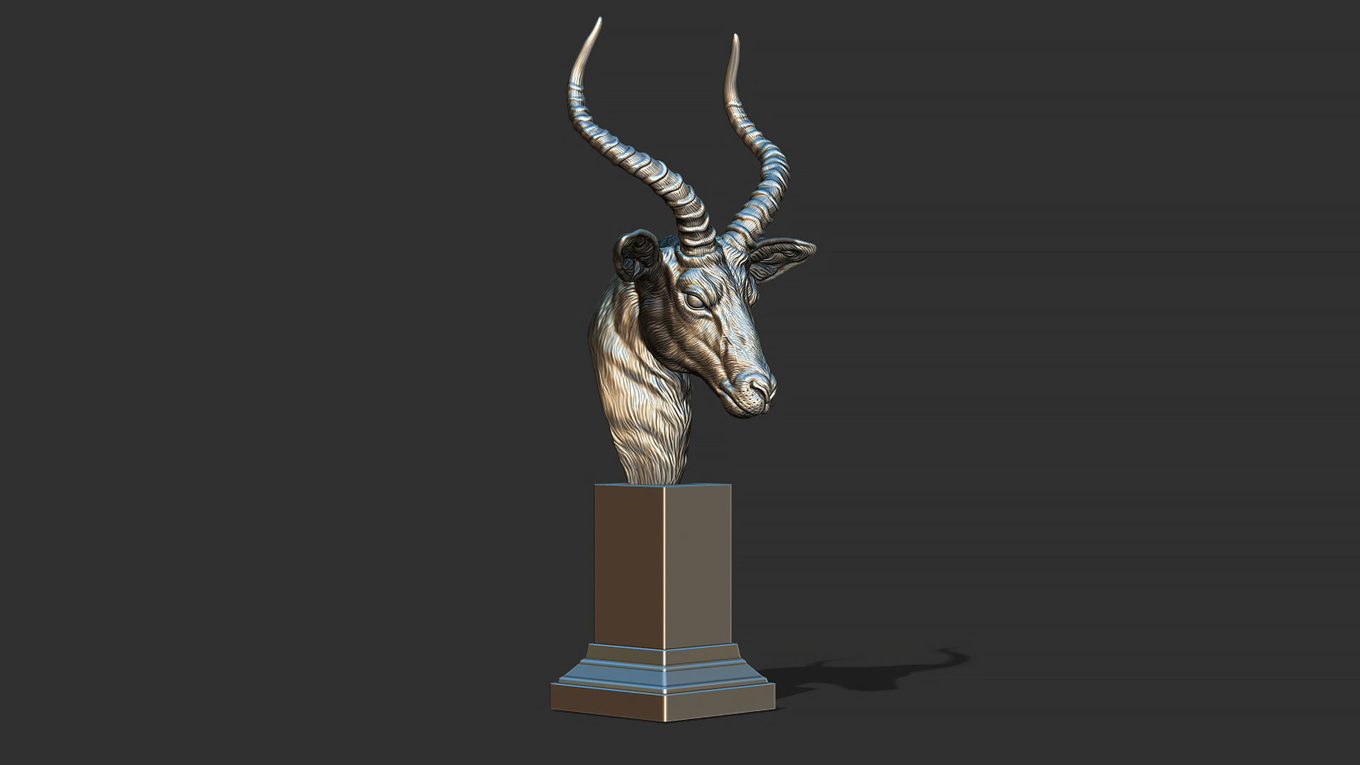 Impala Antelope head gloomy 3D print model_9