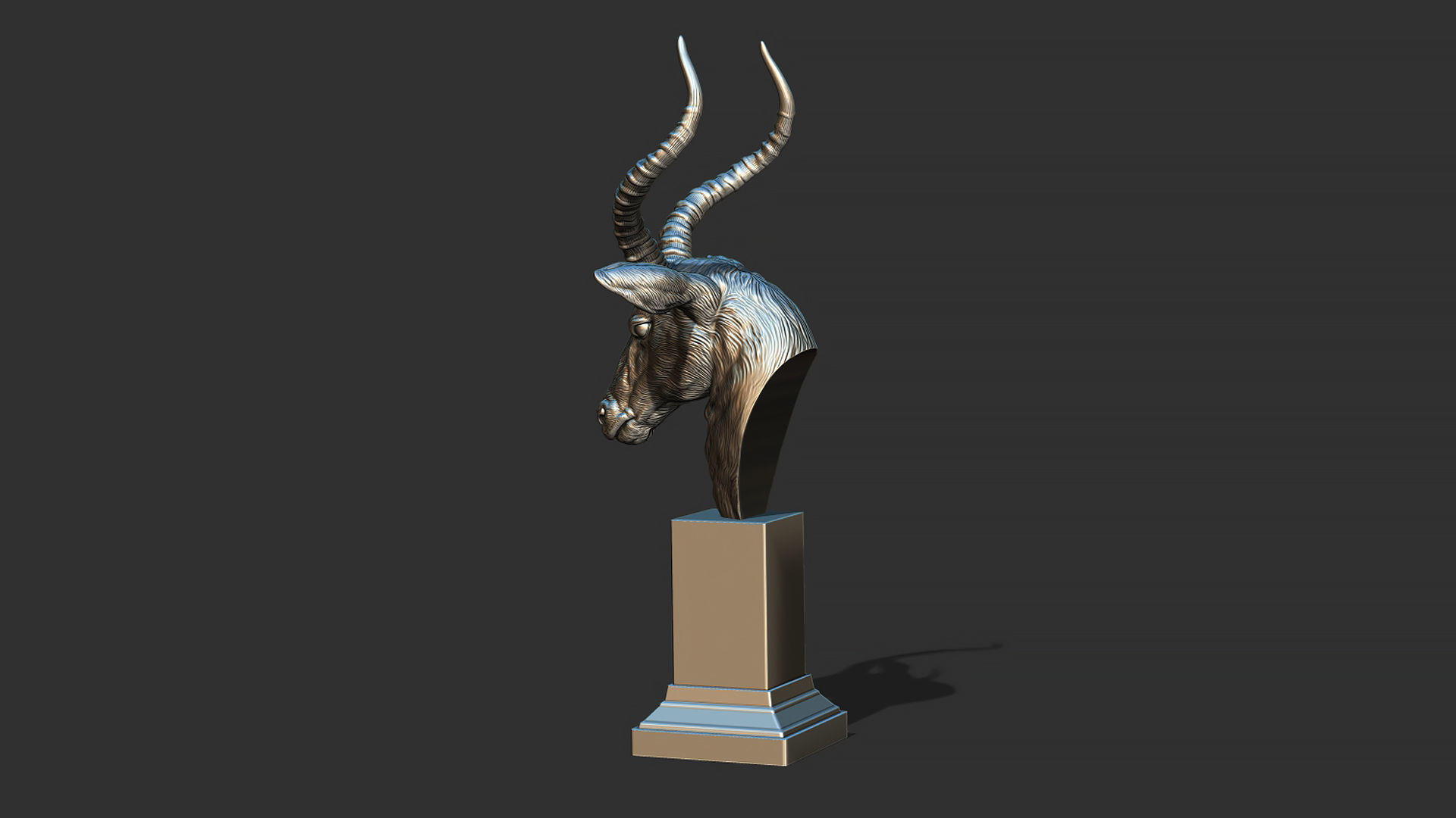 Impala Antelope head gloomy 3D print model_7