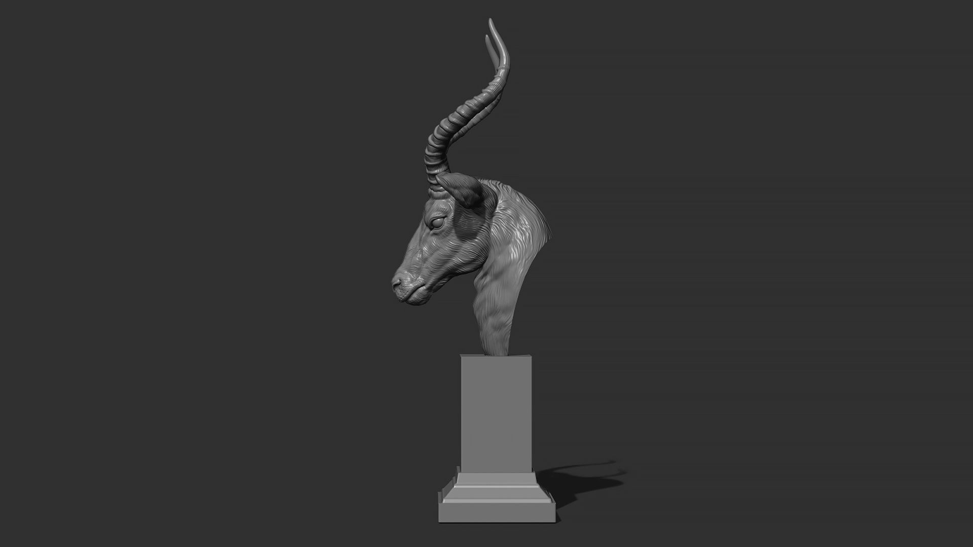 Impala Antelope head gloomy 3D print model_19