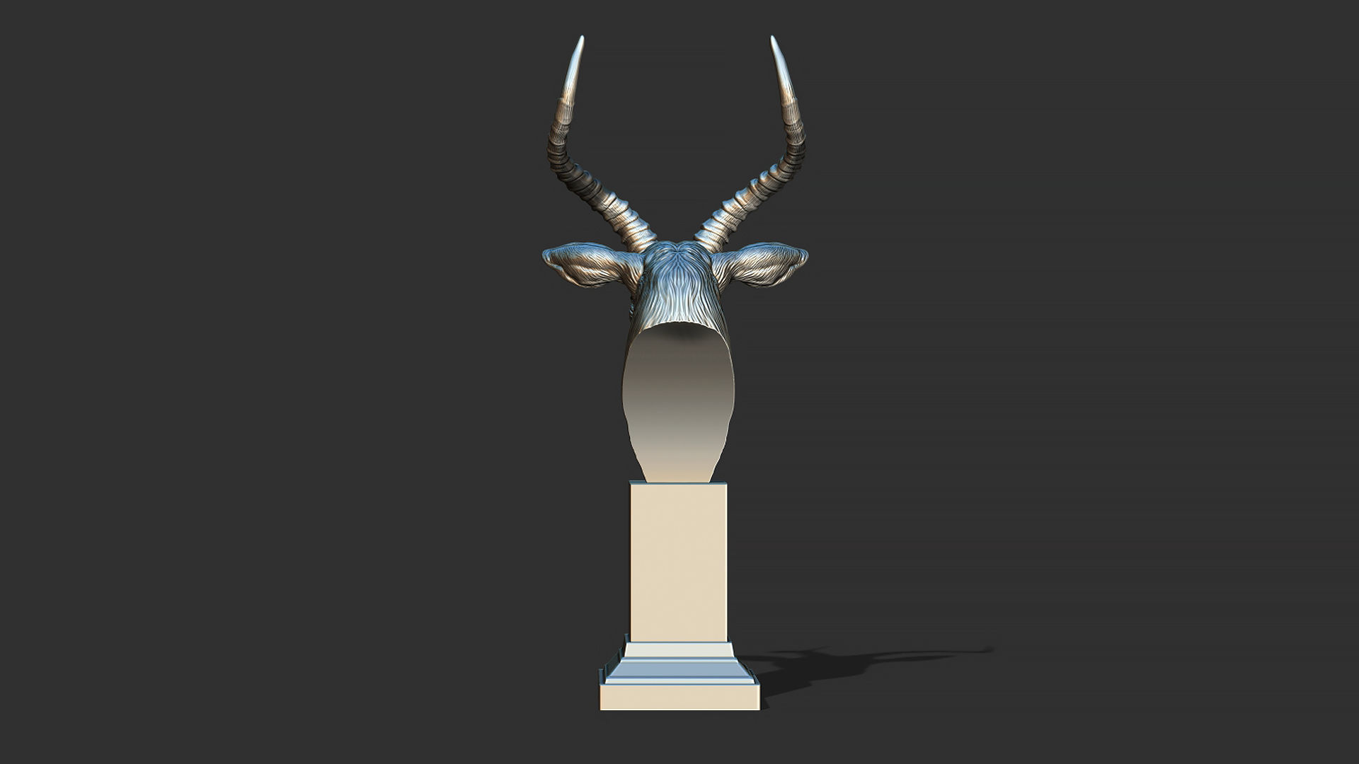Impala Antelope head gloomy 3D print model_8