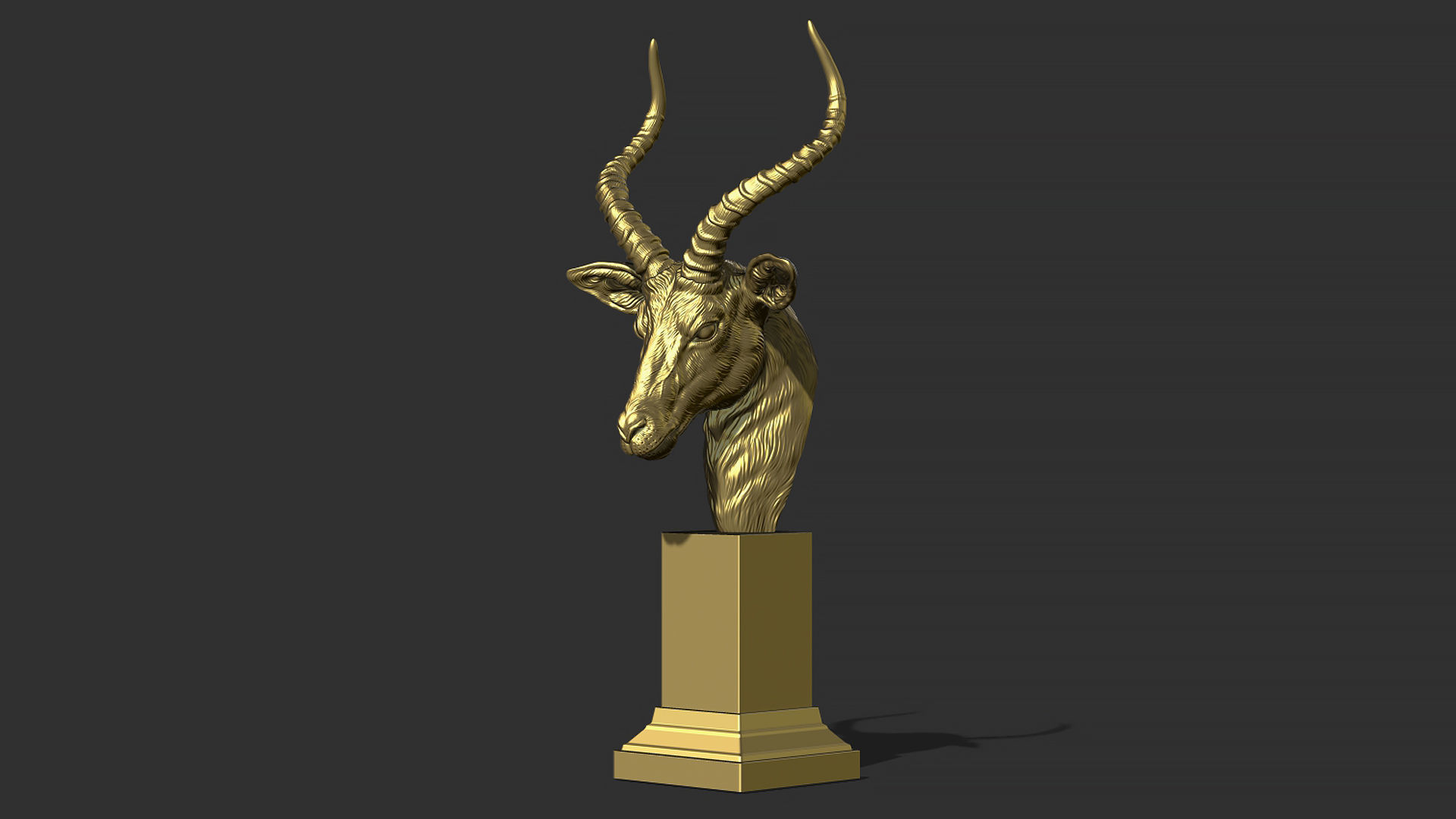 Impala Antelope head gloomy 3D print model_11