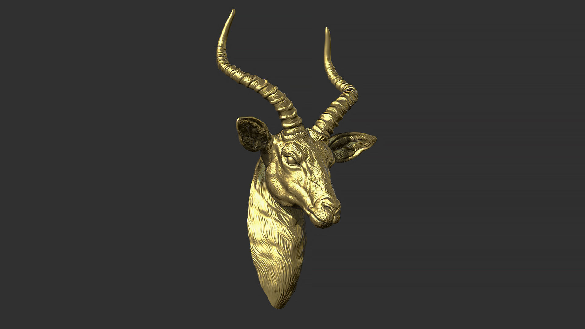 Impala Antelope head gloomy 3D print model_4