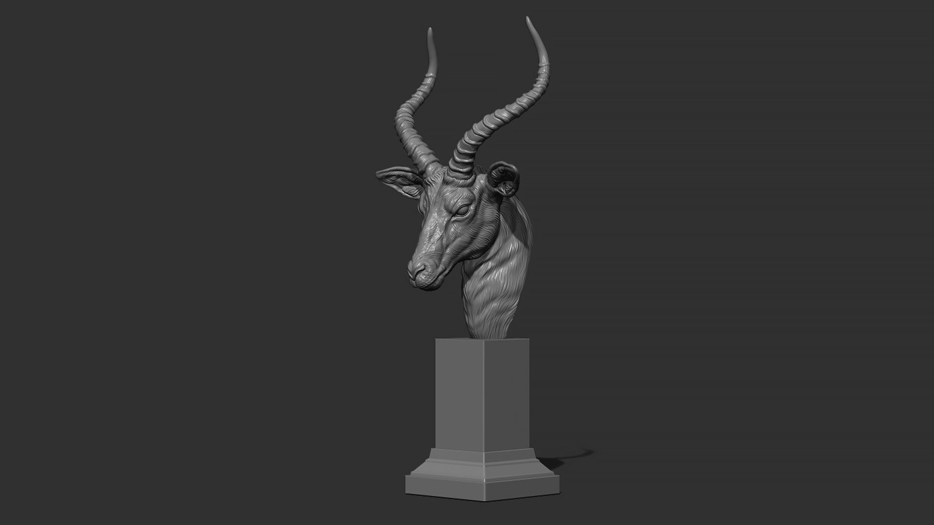 Impala Antelope head gloomy 3D print model_18