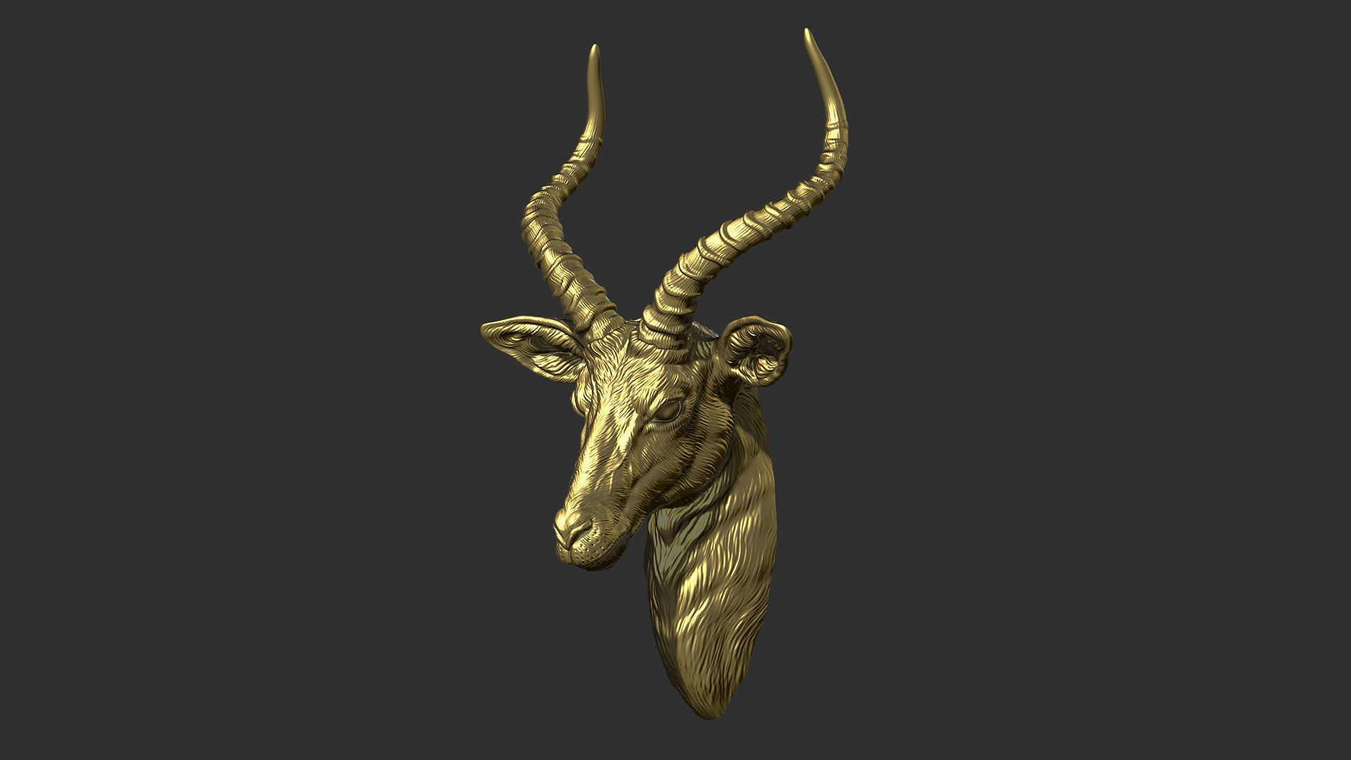 Impala Antelope head gloomy 3D print model_5