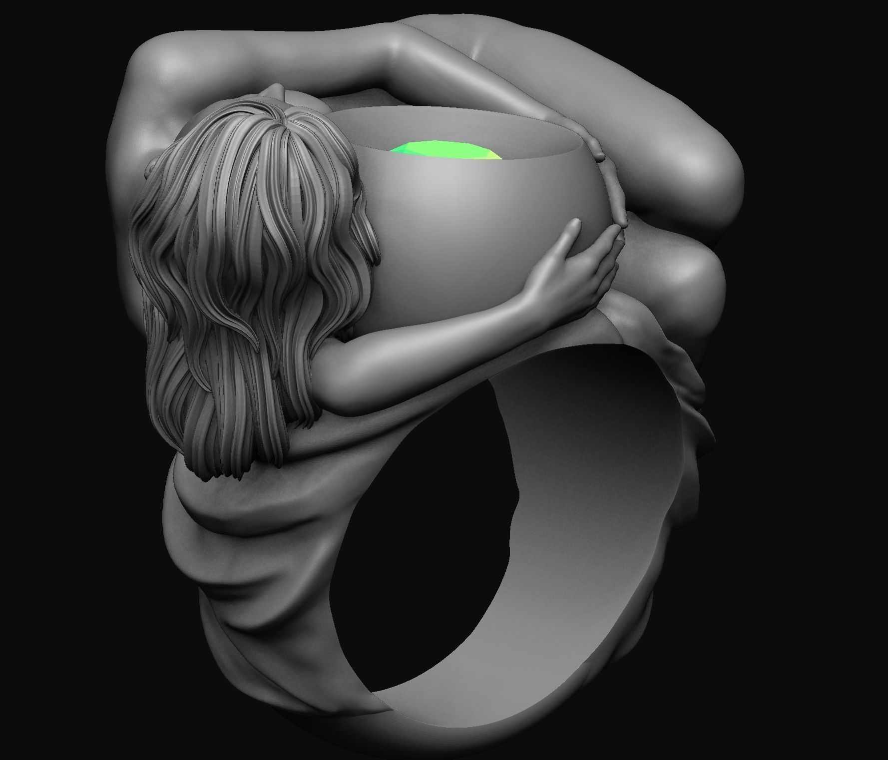 Sexy Girl Ring 3D print model_6
