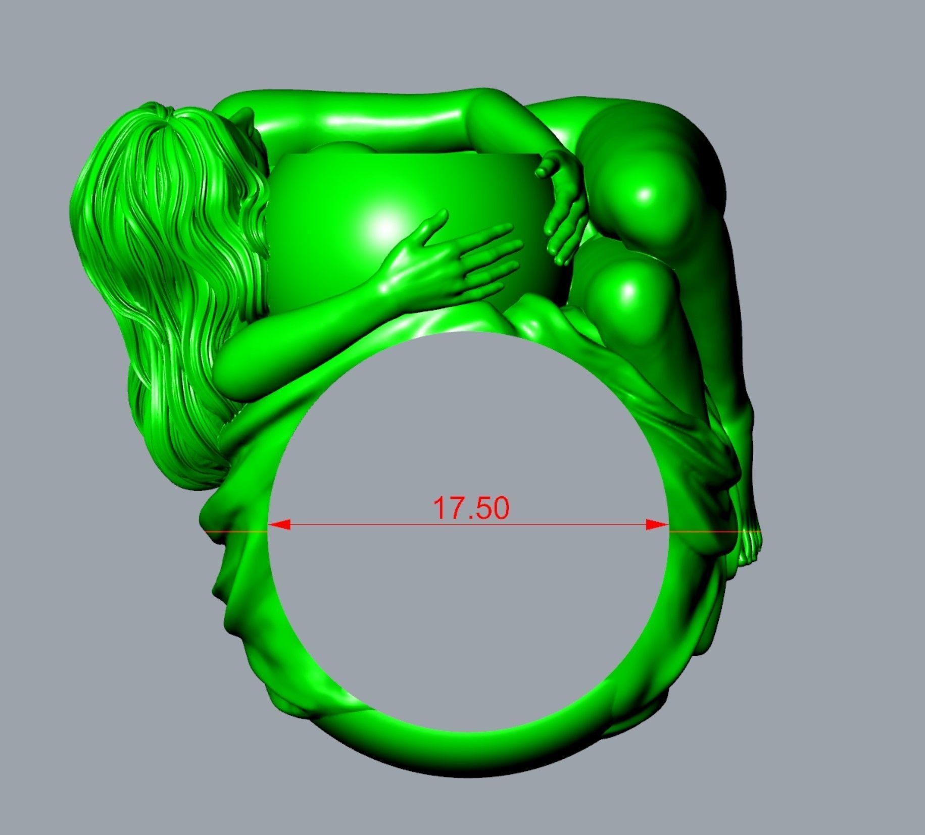 Sexy Girl Ring 3D print model_4