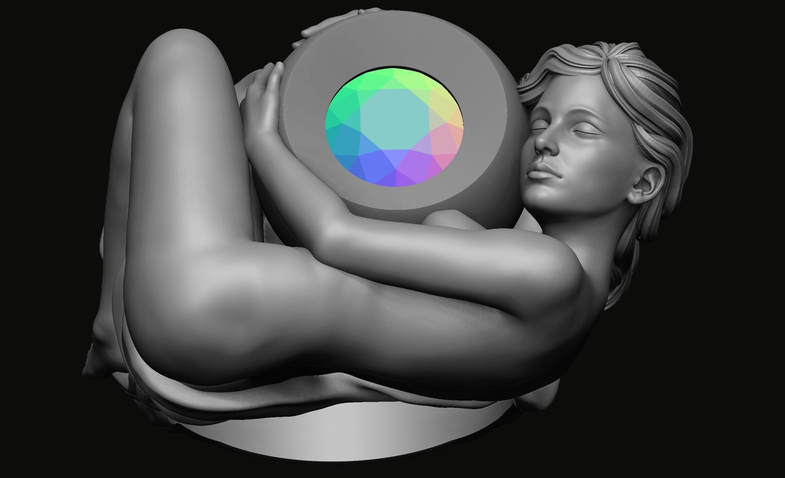 Sexy Girl Ring 3D print model_2