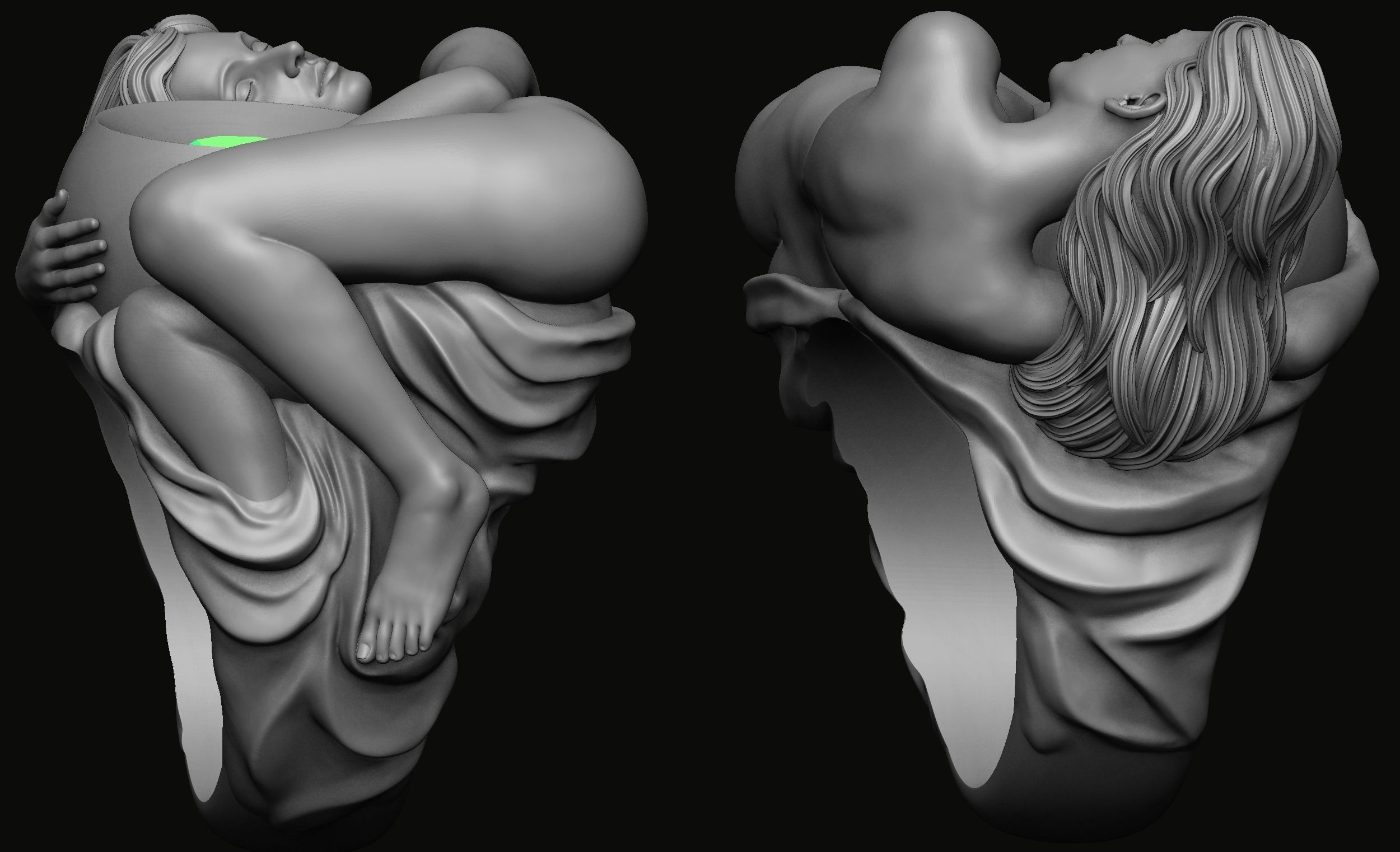 Sexy Girl Ring 3D print model_3