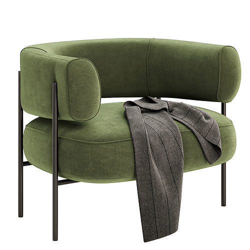 blanc arm chair 3D model 5