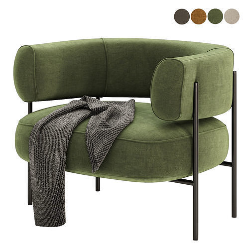 blanc arm chair 3D model 3