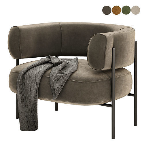 blanc arm chair 3D model 4