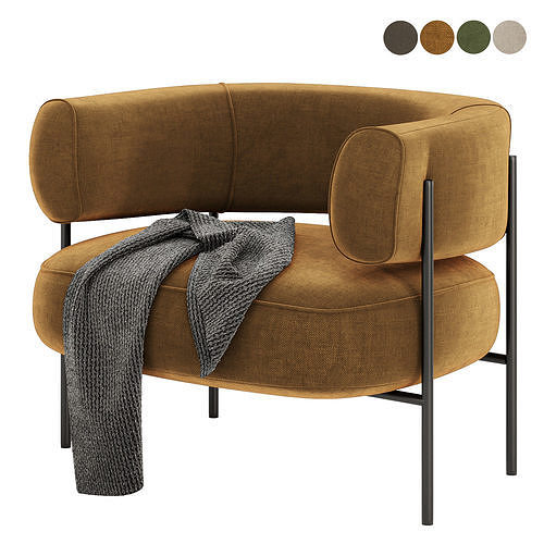 blanc arm chair 3D model 2