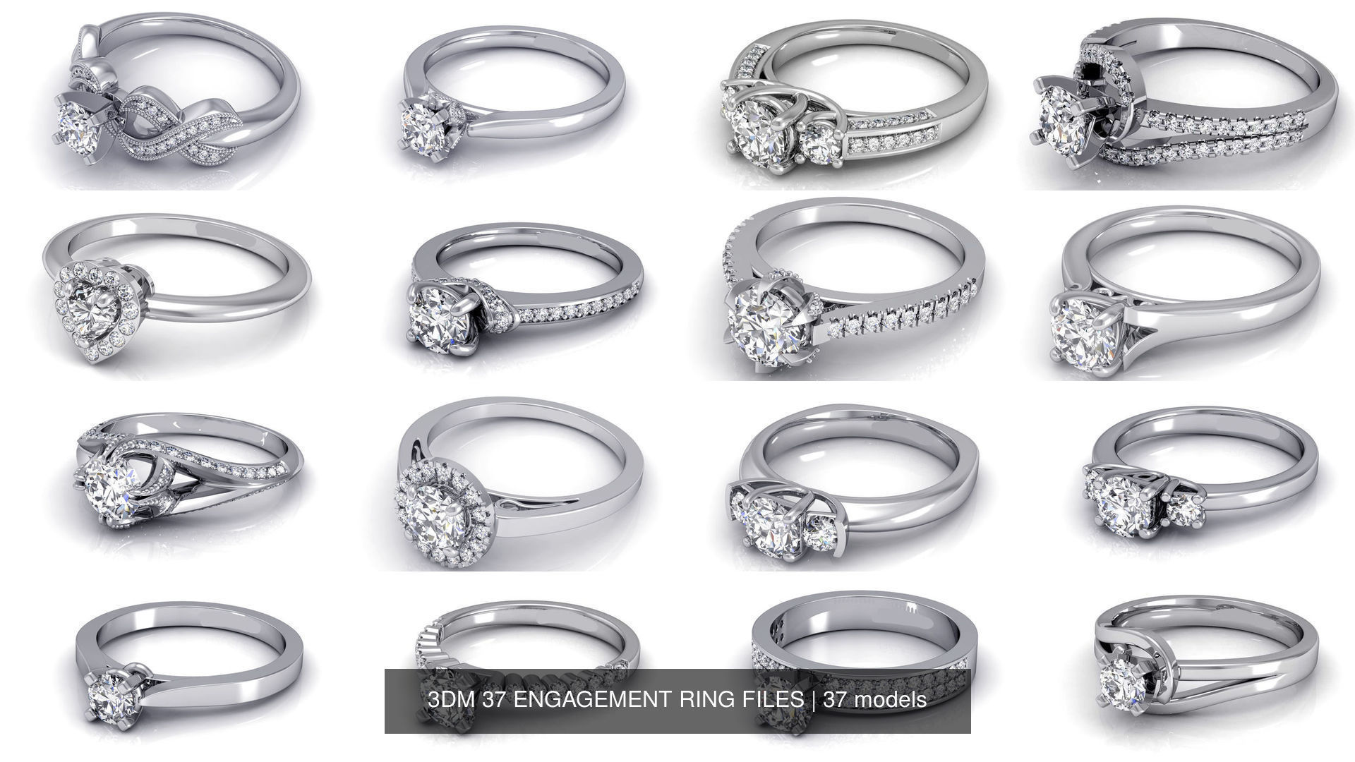 3DM 37 ENGAGEMENT RING FILES 3D Model Collection_3