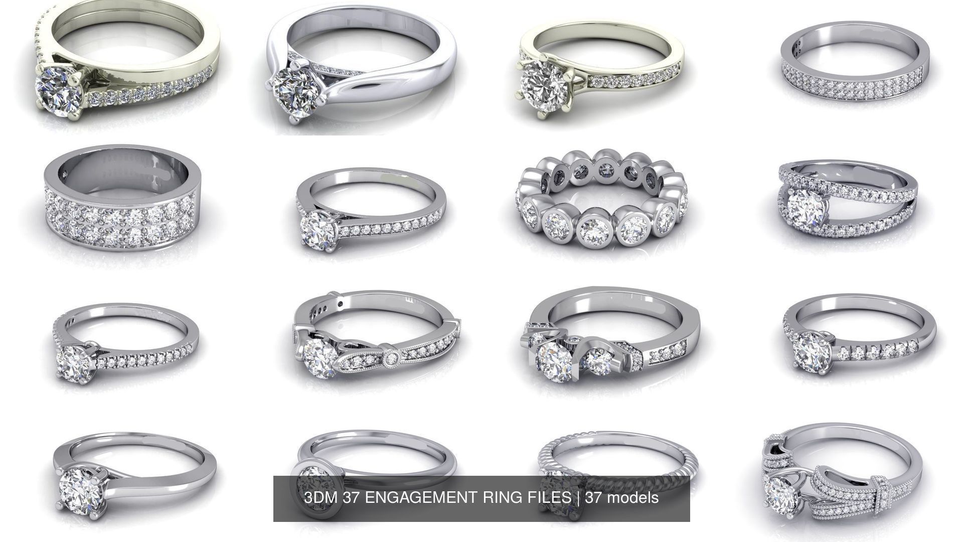 3DM 37 ENGAGEMENT RING FILES 3D Model Collection_1
