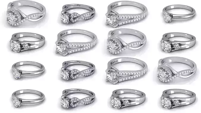 3DM 37 ENGAGEMENT RING FILES 3D Model Collection