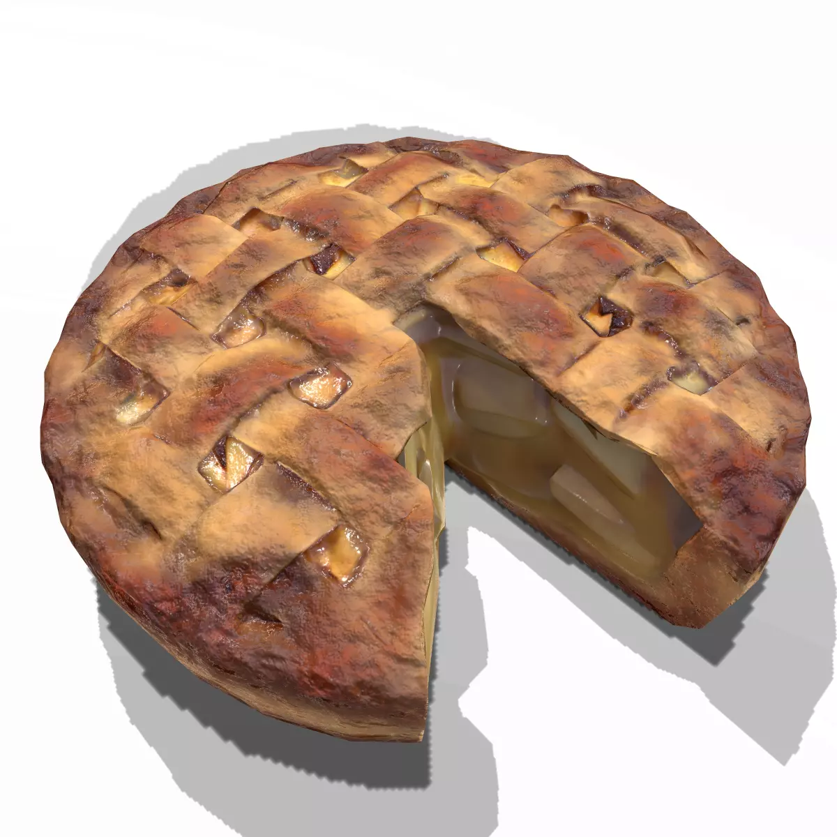 Apple Pie Chart Low-poly 3D model_0