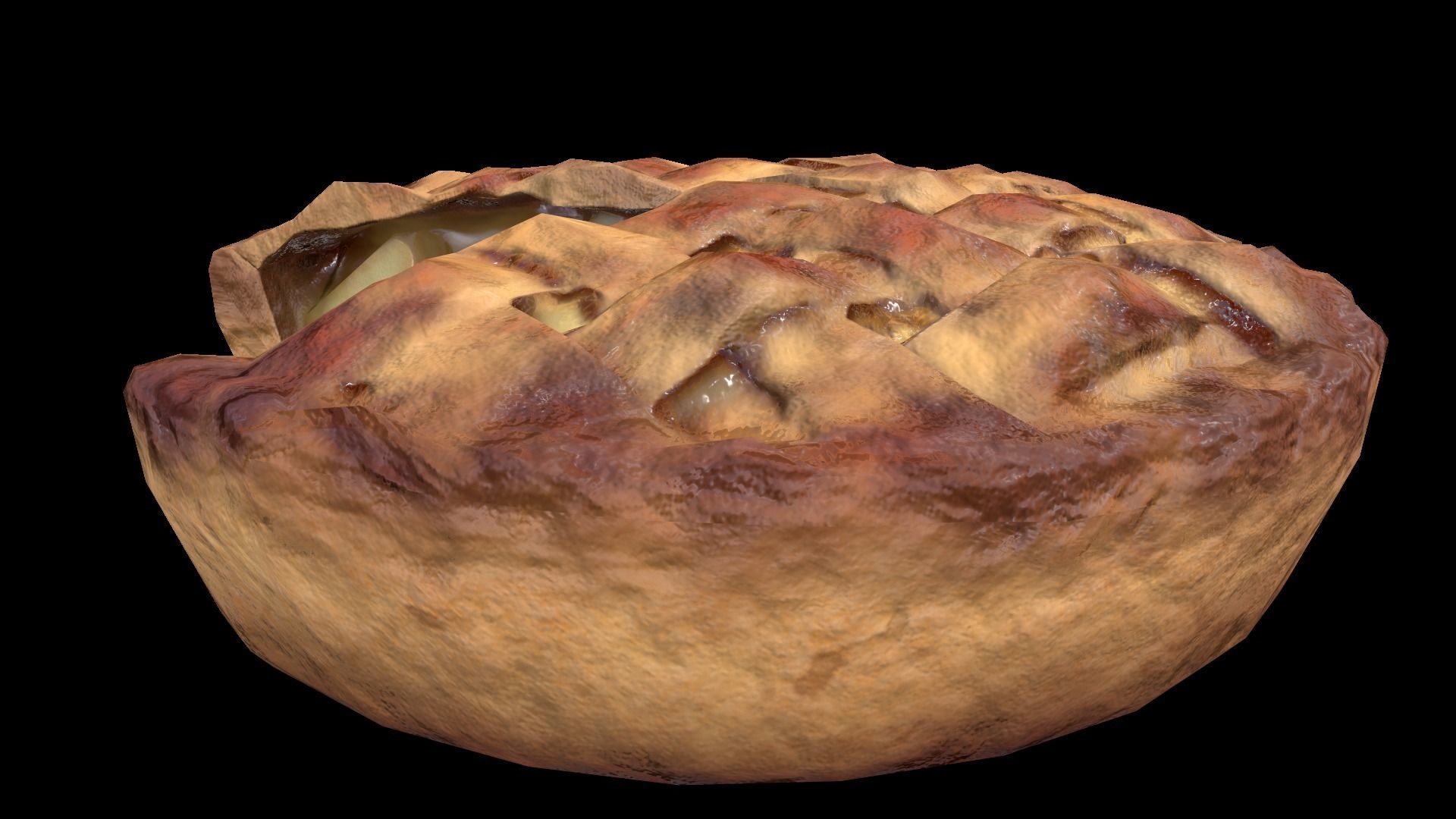 Apple Pie Chart Low-poly 3D model_3