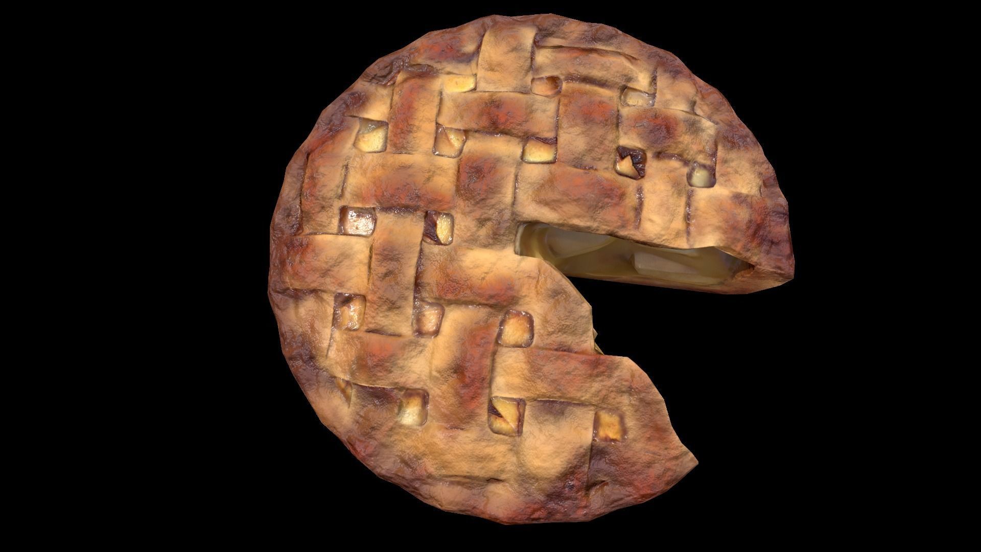 Apple Pie Chart Low-poly 3D model_6