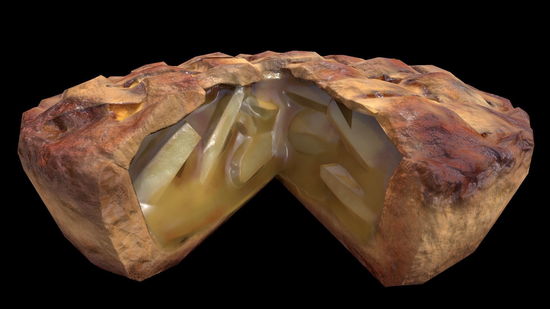 Apple Pie Chart Low-poly 3D model_2