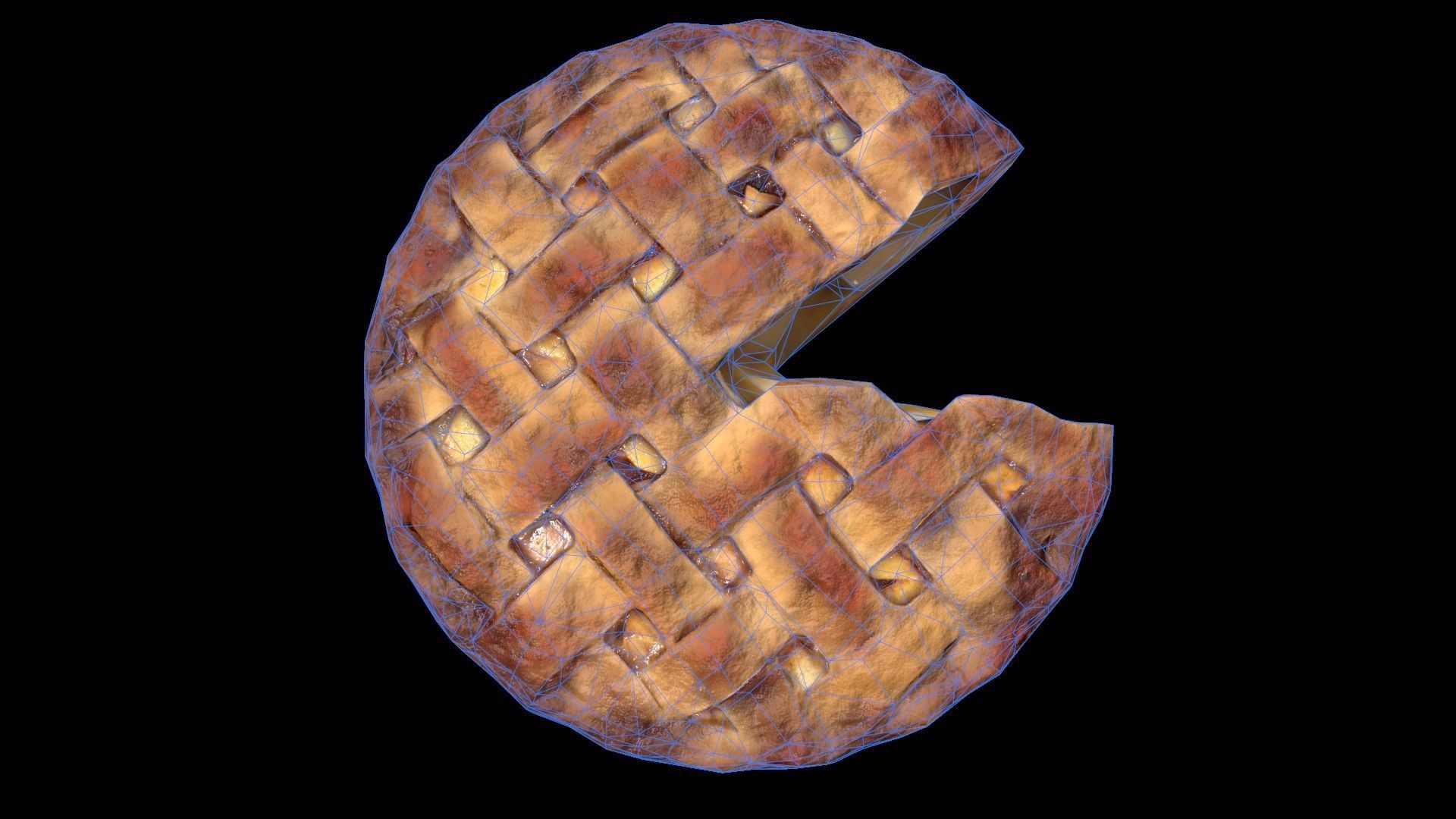 Apple Pie Chart Low-poly 3D model_10