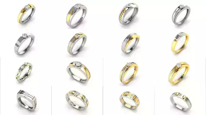 JEWELCAD 57 MENS RING FILES 3D Model Collection